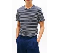 Tommy Hilfiger Uomo T-Shirt Maniche Corte Seasonal Stripe in Cotone, Nero (Desert Sky/Ecru Stripe), L