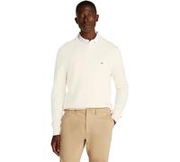 Tommy Hilfiger Uomo Pullover Essential Structure Crew Neck Regular Fit, Avorio (Ivory Petal), M