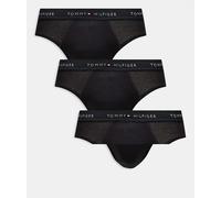 Tommy Hilfiger Uomo Slip Hipster Confezione da 3 con Fascia con Logo, Nero (Blk/Blk/Blk), XL