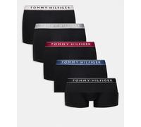 Tommy Hilfiger - Everyday Essentials - Confezione da 5 boxer aderenti neri con fascia in vita colorata-Nero 48