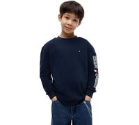 Tommy Hilfiger Maglietta da Ragazzo Team Tommy Graphic LS KB0KB10512 Altre T-Shirt, Blu (Dark Night Navy), 12 Anni
