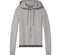 Tommy Hilfiger Felpa con Cappuccio e Zip Donna Terry Cerniera, Grigio (Grey Heather), XS
