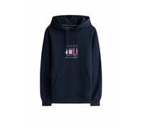 Tommy Hilfiger Uomo Felpa con Cappuccio Linear Flag Graphic in Cotone, Blu (Desert Sky), S