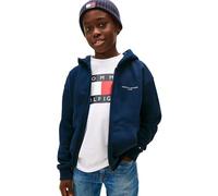 Tommy Hilfiger Mini Corp Zip Through Hoodie Ks0ks00726 Felpa con Cappuccio, Blue (Dark Night Navy), 7 Years Unisex-Adulto