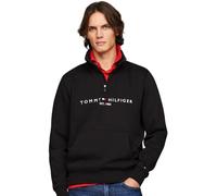 Tommy Hilfiger Felpa con Cerniera Uomo Zip Mockneck Mezza Zip, Nero (Black), XS