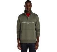 Tommy Hilfiger Felpa con Cerniera Uomo Zip Mockneck Mezza Zip, Verde (Battle Green), XS