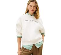 Tommy Hilfiger Felpa da Donna Corp Logo MDRN SWTSRT WW0WW47831 Pullover, Bianco (Ecru Heather), M, Bianco (Ecru Heather), M