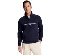 Tommy Hilfiger Felpa da uomo con zip a un quarto e cerniera estesa, Desert Sky Navy, Large