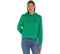 Tommy Hilfiger Donna Felpa Logo Hoodie con Cappuccio, Verde (Olympic Green), XS