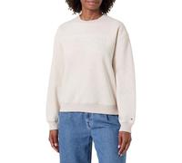 Tommy Hilfiger Felpa Donna Senza Cappuccio, Avorio (Heather Oatmilk), XXL
