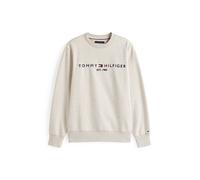 Tommy Hilfiger Uomo Felpa Tommy Logo senza Cappuccio, Beige (Heathered Oatmilk), L
