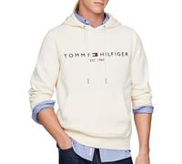 Tommy Hilfiger Felpa Uomo Tommy Logo con Cappuccio, Bianco (Calico), XS