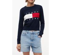 Tommy Jeans - Maglione con logo a bandiera intarsia - - Knitwear - Donna - Blu - S
