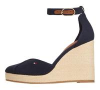 Tommy Hilfiger Donna Espadrillas Wedge Flag Closed Toe con Cinturino alla Caviglia, Blu (Space Blue), 37 EU