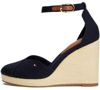 Tommy Hilfiger Donna Espadrillas Wedge Flag Closed Toe con Cinturino alla Caviglia, Blu (Space Blue), 38