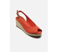 Tommy Hilfiger - FLAG MID WEDGE ESPAD Arancione - Scarpe di corda 37 Arancione
