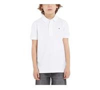 Tommy Hilfiger Flag Polo S/S KB0KB09103 Maniche Corte, Bianco (White), 6 Anni Bambini e Ragazzi