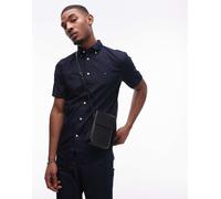 Tommy Hilfiger - Flex - Camicia a maniche corte blu navy in popeline XS