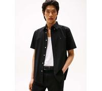 Tommy Hilfiger - Flex - Camicia a maniche corte nera in popeline-Nero 44