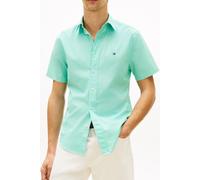 Tommy Hilfiger Flex Poplin Solid S/S Shirt Mw0mw42630 Camicia, Blue (Arctic Aqua), XL Uomo