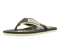 Tommy Hilfiger Flip Flops Uomo Patch Hilfiger Beach Sandal Infradito, Grigio (Dark Ash), 40