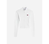 Tommy Hilfiger Full Zip Badge W - Cardigan - Donna - Bianco M