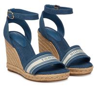 Tommy Hilfiger Espadrillas Espad Webbing da Donna con Zeppa Alta, FW0FW09342, Denim (Denim), 6,5