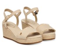 TOMMY HILFIGER FW0FW09470 ACI MID WOVEN WEDGE ESPADRILLAS FRINGE SANDALI BEIGE