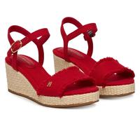 TOMMY HILFIGER FW0FW09470 XLG MID WOVEN WEDGE ESPADRILLAS FRINGE SANDALI RED