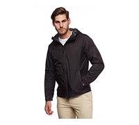 Tommy Hilfiger, Giacca antipioggia da uomo, leggera, traspirante, impermeabile, con cappuccio, nero, Small