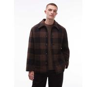 Tommy Hilfiger - Giacca corta in lana marrone a quadri S