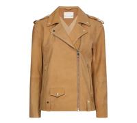 Tommy Hilfiger - Giacca da biker in pelle scamosciata marrone chiaro - - Jackets - Donna - Beige - L