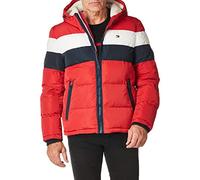 Tommy Hilfiger - Giacca da uomo con cappuccio, Rosso/Ghiaccio/Navy Poly Tech, Medium