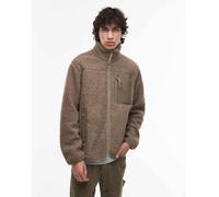 Tommy Hilfiger - Giacca tortora in pile effetto peluche con zip-Neutro XS