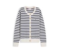 TOMMY HILFIGER Giacchetta 'Fine' beige chiaro / navy Donna - Abbigliamento - Pullover e cardigan - Maglioni - Cardigan TOMMY HILFIGER XL
