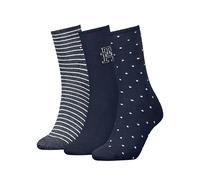 Tommy Hilfiger Giftbox Classic Sock, Blu Navy, 35-38 (Pacco da 3) Donna