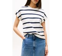 Tommy Hilfiger Gold Button Mdrn C-n Ivory Silk/dark Night Navy Taglia: XS | Outlet | Donna | Bianco
