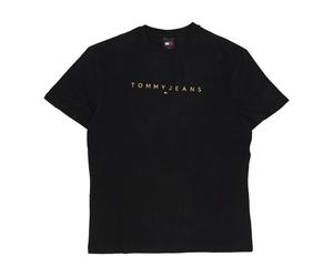 Tommy Hilfiger - Gold Linear Logo Tee - - Tops - Uomo - Nero - M