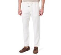 Tommy Hilfiger Harlem Sorona Linen Mw0Mw38801 Pantaloni Chino, White (Ivory Silk), 36W / 32L Adulto