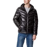 Tommy Hilfiger Heavyweight Chevron Quilted Performance Hooded Puffer Jacket Cappotto, Black Shine, L Uomo