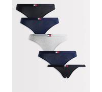 Tommy Hilfiger - Heritage - Confezione da 5 perizomi nero/bianco/grigio-Multicolore XL