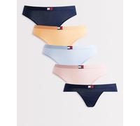 Tommy Hilfiger - Heritage - Confezione da 5 perizomi nero/blu/rosa-Multicolore S