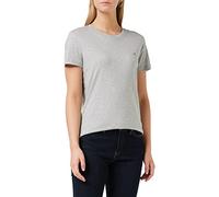 Tommy Hilfiger T-shirt Maniche Corte Donna Heritage Scollo Rotondo, Grigio (Light Grey Heather), XS