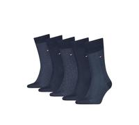 Tommy Hilfiger Herringbone DOT Classic Sock, Blu Navy, 43-46 (Pacco da 5) Uomo