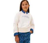 Tommy Hilfiger High Rib Hem Crew Neck Kg0kg08989 Felpa Senza Bottoni, White (Ancient White), 14 Anni Bambina