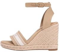 Tommy Hilfiger High Wedge Espad Webbing Fw0fw09342, Espadrillas Zeppa Donna, Khaki (Safari Canvas), 39 EU