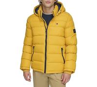 Tommy Hilfiger Hooded Puffer Jacket (Standard And Big & Tall) Cappotto Alternativo in Piuma, Giallo, M Uomo