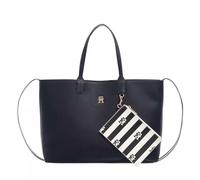Tommy Hilfiger Iconic Tommy Tote Solid Stripe AW0AW14767, Borsa a Tracolla Donna, Blu (Space Blue), OS