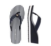 TOMMY HILFIGER TH Stripes Wedge Beach Sandal FW0FW08521, Infradito Donna, Blue (Space Blue), 37 EU