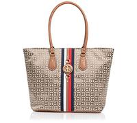 Tommy Hilfiger Jaden Plus - Tote da donna, Marrone chiaro/cioccolato scuro, Taille unique, Borsa tote Jaden Plus